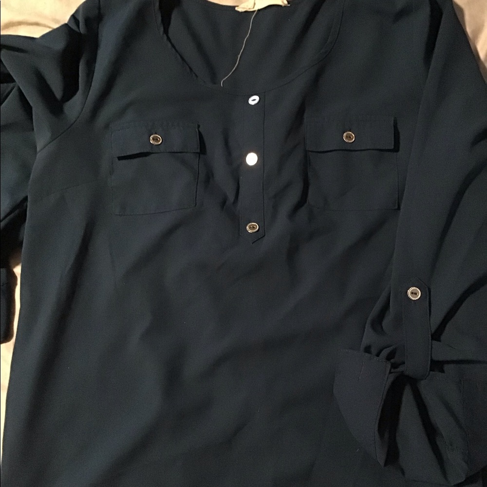 Navy Blue 3/4 blouse
